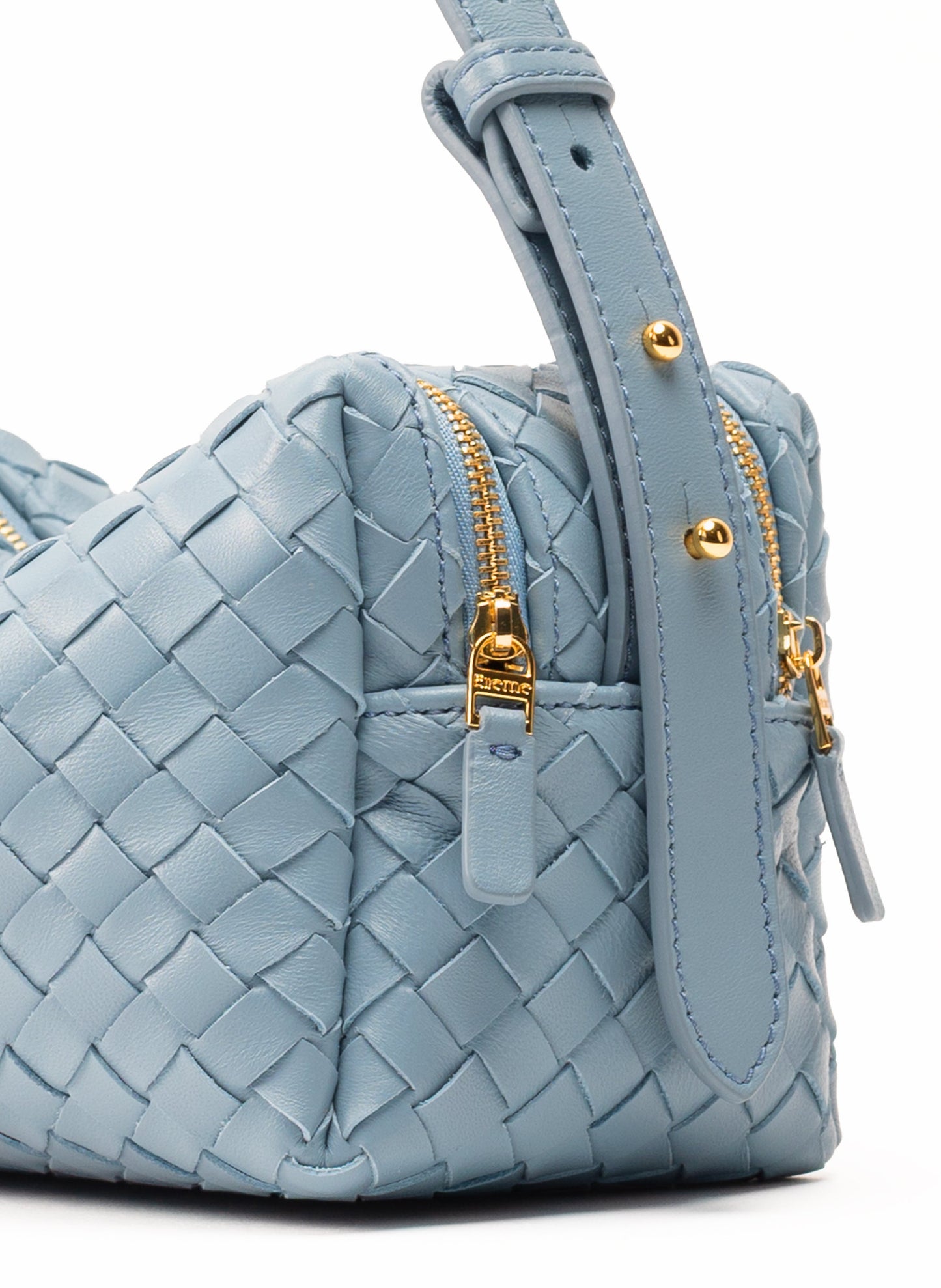 Trousse Woven Leather Artic Blue