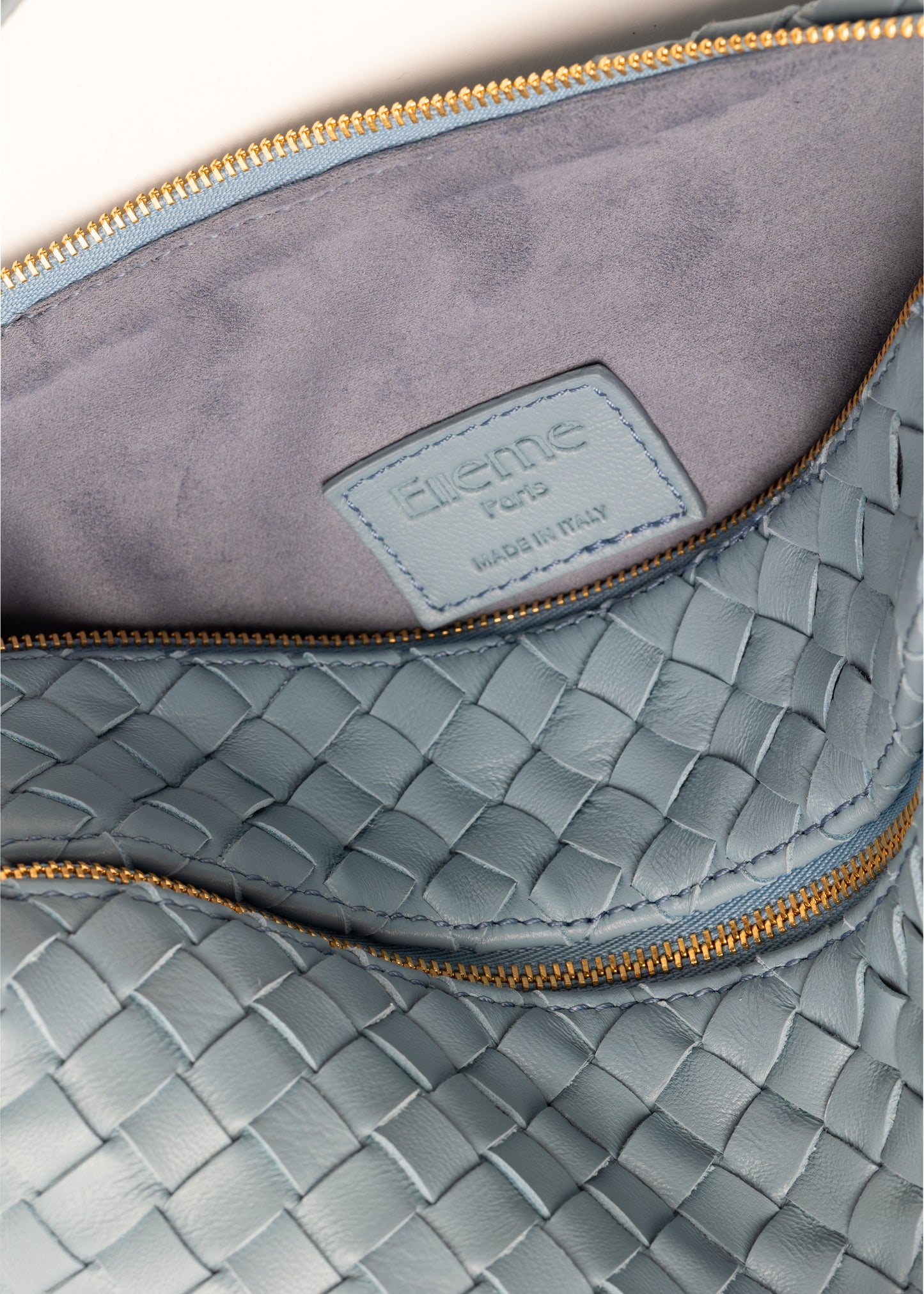 Trousse Woven Leather Artic Blue