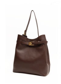 Belt Bag Pebbled Leather Dark Brown