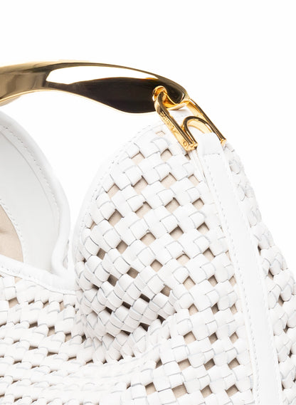 Boomerang Woven Leather White