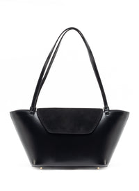 Courrier Tote Suede/Leather Black