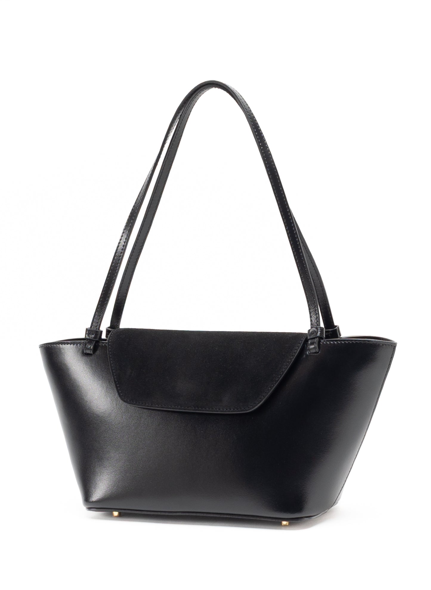 Courrier Tote Suede/Leather Black
